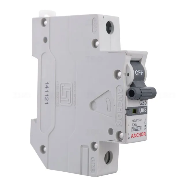 Anchor Uno Single Pole 25 A C Curve MCB Anchor Uno Single Pole 25 A C Curve MCB