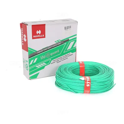 Havells Lifeline 1 sq mm Green 180 m FR PVC Insulated Wire Havells Lifeline 1 sq mm Green 180 m FR PVC Insulated Wire