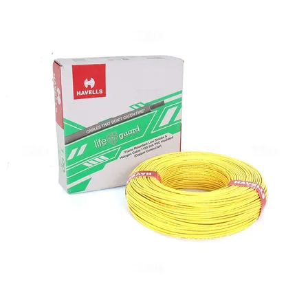 Havells Lifeguard 1 sq mm Yellow 180 m FR-LSH PVC Insulated Wire Havells Lifeguard 1 sq mm Yellow 180 m FR-LSH PVC Insulated Wire