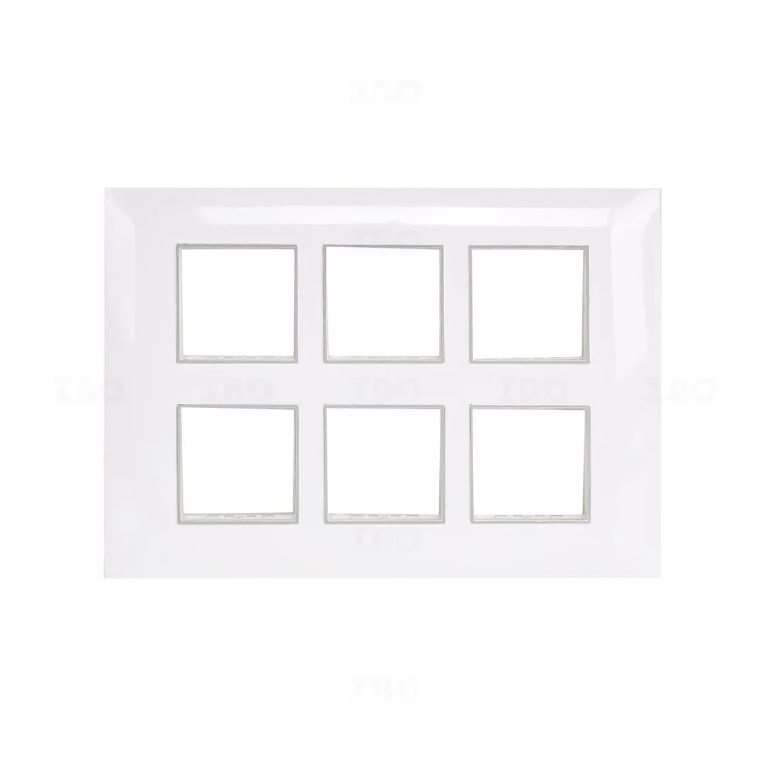 Lisha S7 Turbo Chrome 12 Module Glossy Classic White Switch Board Plate Lisha S7 Turbo Chrome 12 Module Glossy Classic White Switch Board Plate