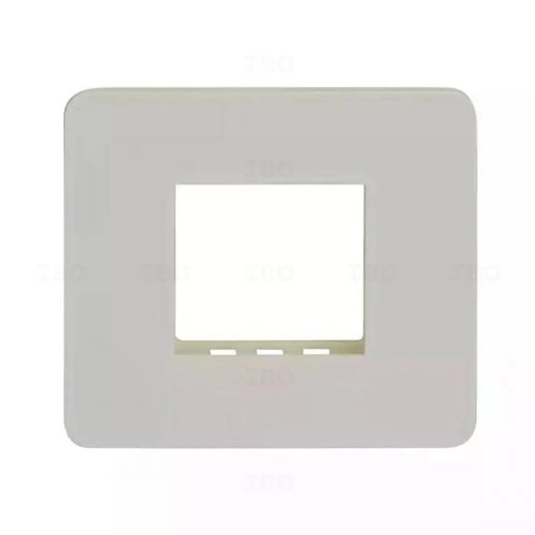 L&T enGem 2 Module Glossy White Switch Board Plate