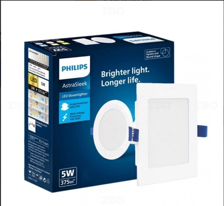 Philips 5W 3000K Square Astra Sleek Concealed LED Panel Light