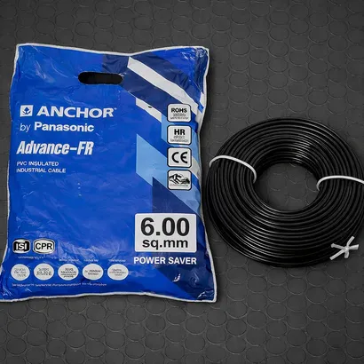 Anchor Advance FR 6 sq mm Black 180 m FR PVC Insulated Wire Anchor Advance FR 6 sq mm Black 180 m FR PVC Insulated Wire