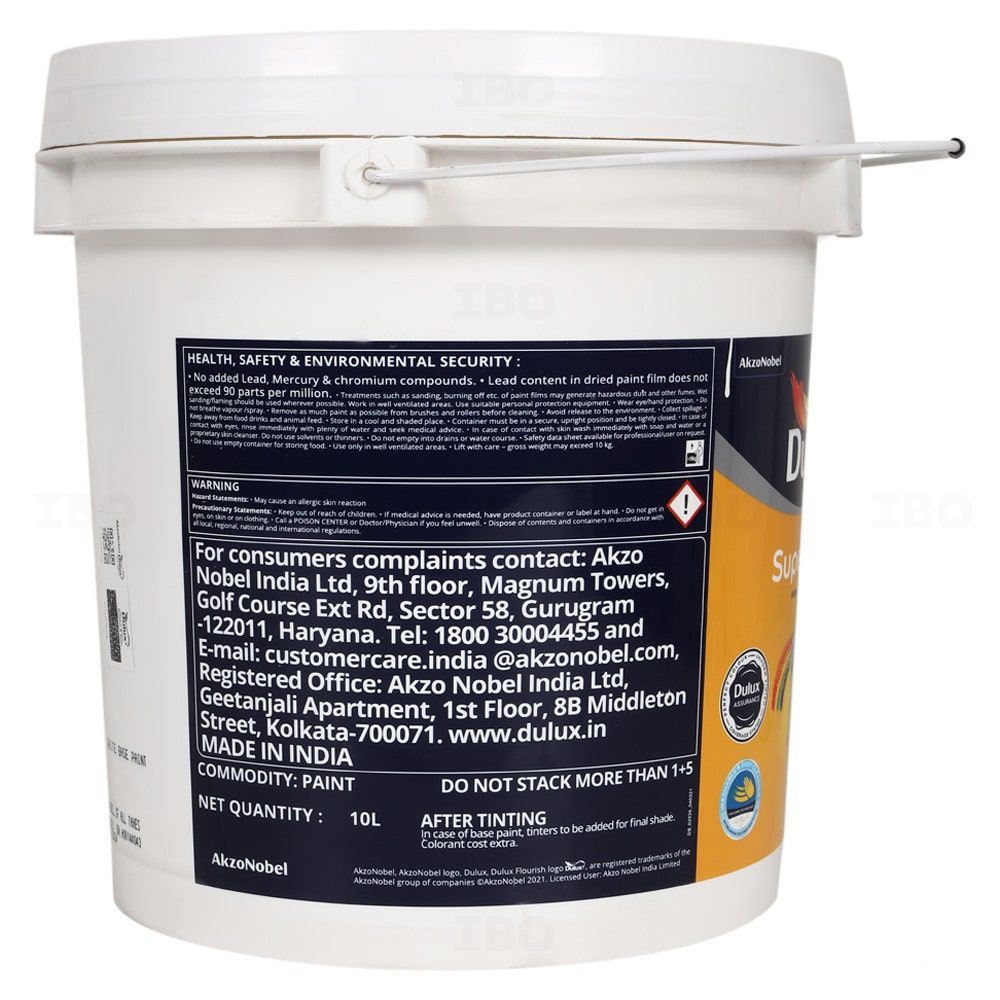 Buy Dulux Paints Superclean 10 L Base 90 Interior Emulsion - Base on   & Store @ Best Price. Genuine Products, Quick Delivery