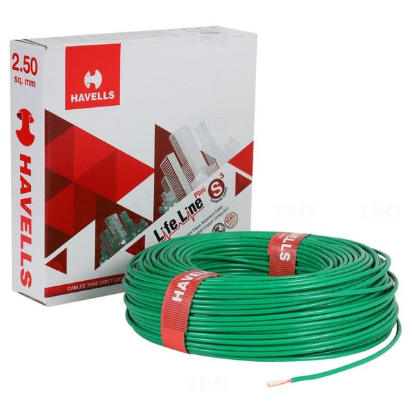 Havells Life Line 2.5 sq mm Green 90 m PVC Insulated Wire