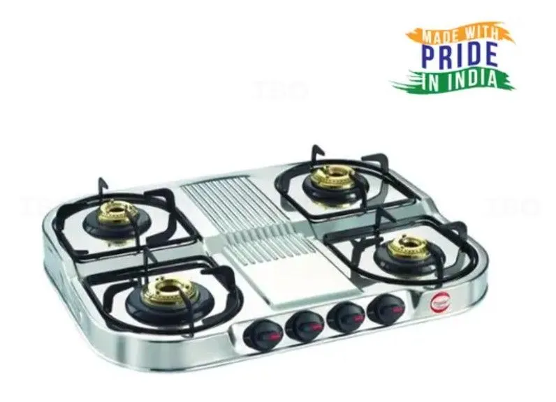 Prestige Royale Stainless Steel 4 Burner Manual Gas Stove Prestige Royale Stainless Steel 4 Burner Manual Gas Stove
