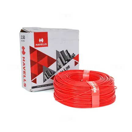 Havells Lifeline 2.5 sq mm Red 180 m FR PVC Insulated Wire Havells Lifeline 2.5 sq mm Red 180 m FR PVC Insulated Wire