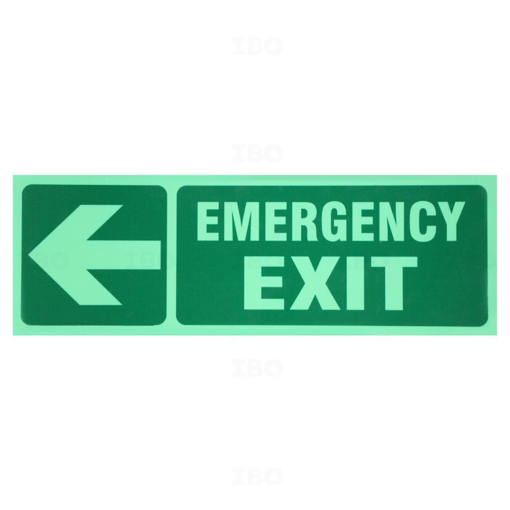 SignageShop 12 in. x 4 in. Emergency Exit With Arrow (L) Stock Sign SignageShop 12 in. x 4 in. Emergency Exit With Arrow (L) Stock Sign