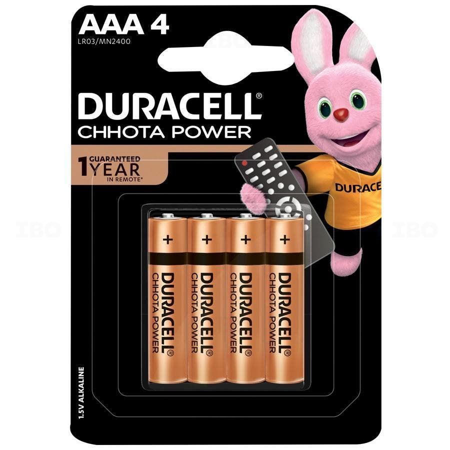 Duracell AAA 1.5 V Pack of 4 Alkaline Battery