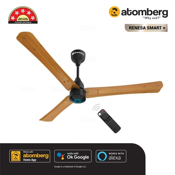 Atomberg 1200mm Renesa Smart + (Golden Oakwood) Ceiling Fan