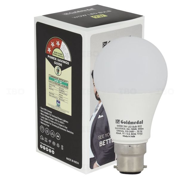 Buy Goldmedal Wow 9 W B22 Cool Day Light LED Bulb on IBO Store Best Price. Genuine Products Quick Delivery Pay on Delivery