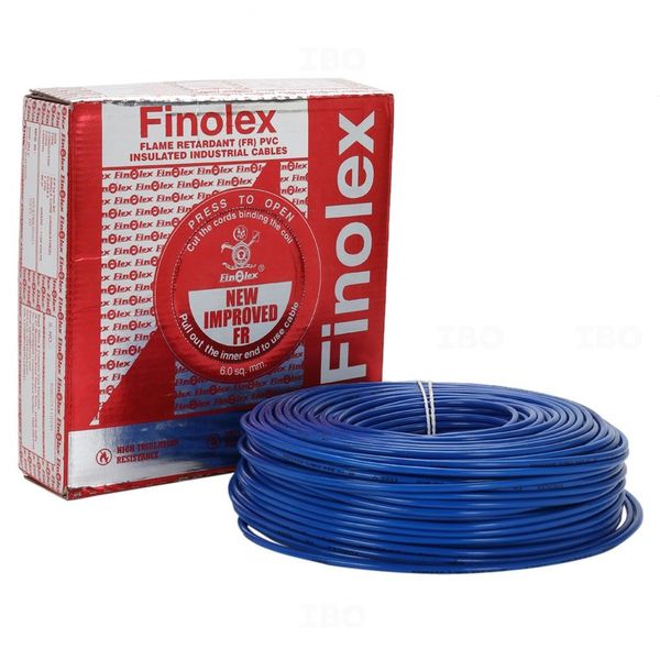 Finolex Silver 6 sq mm Blue 90 m FR PVC Insulated Wire