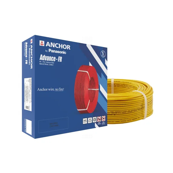 Anchor Advance FR 1 sq mm Yellow 90 m FR PVC Insulated Wire Anchor Advance FR 1 sq mm Yellow 90 m FR PVC Insulated Wire