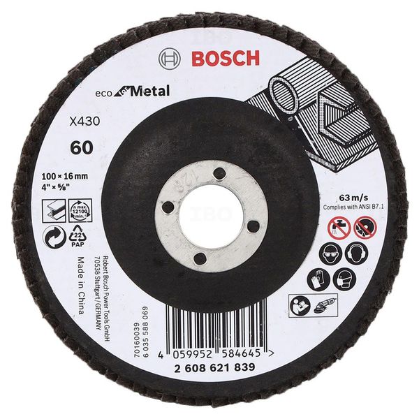 Bosch 2608621839 100mm 60 Grit Flap Disc