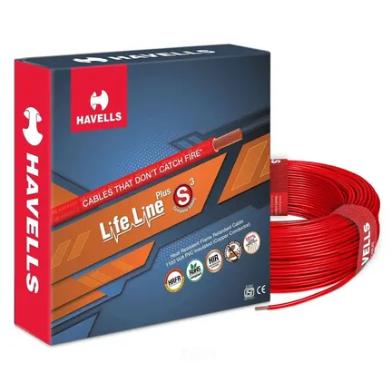 Havells LIFE LINE SC 6.0 SQMM FX RD 90M Low Tension Wire Havells LIFE LINE SC 6.0 SQMM FX RD 90M Low Tension Wire