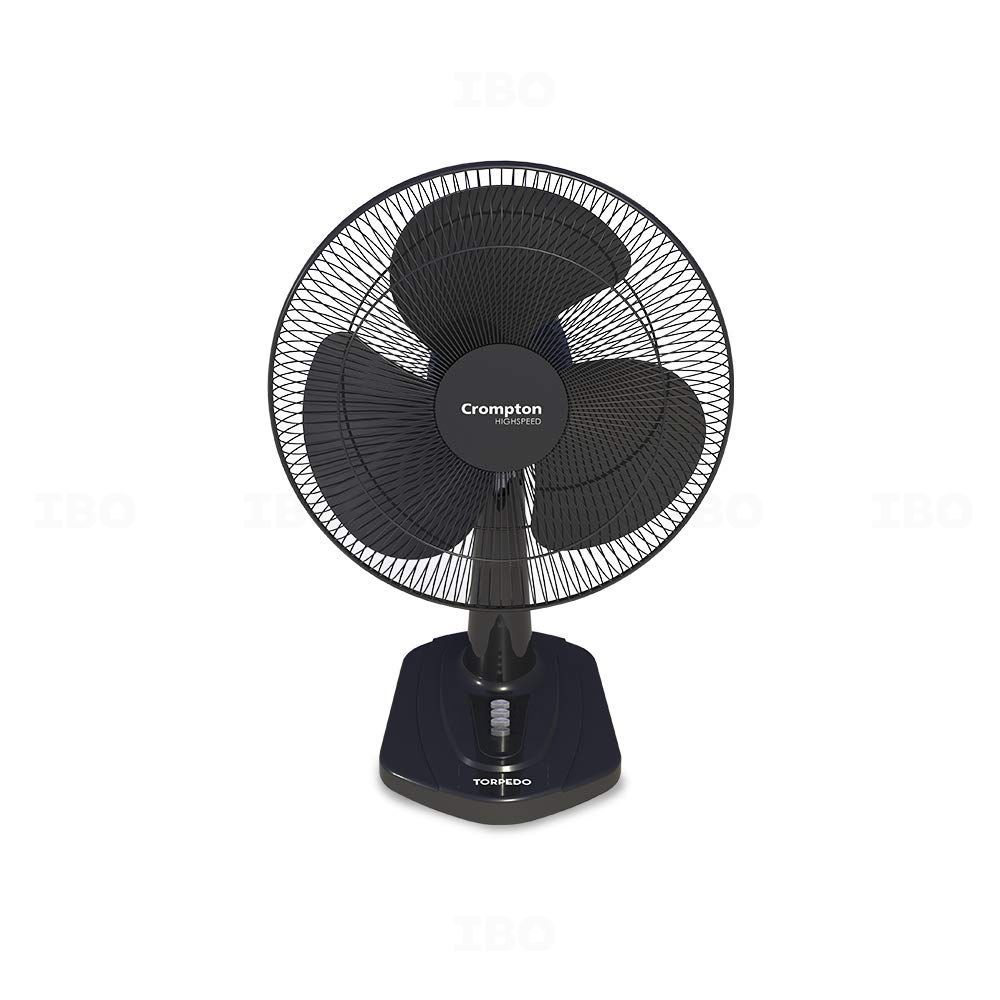 Crompton 400mm 3 Blade Highspeed Torpedo (Black) Table Fan