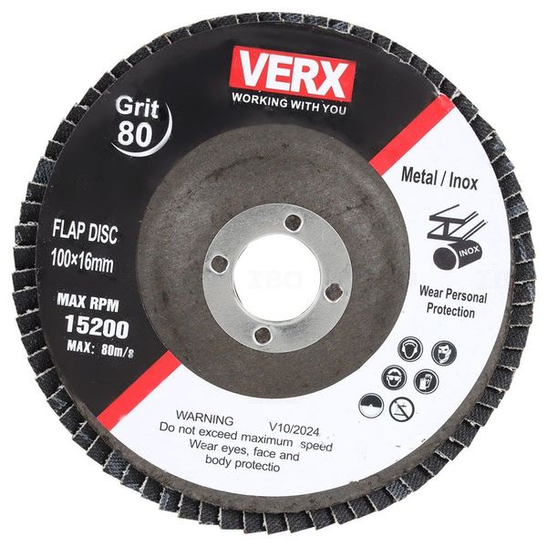 Verx 100x16mm 80 Grit Flap Disc Verx 100x16mm 80 Grit Flap Disc