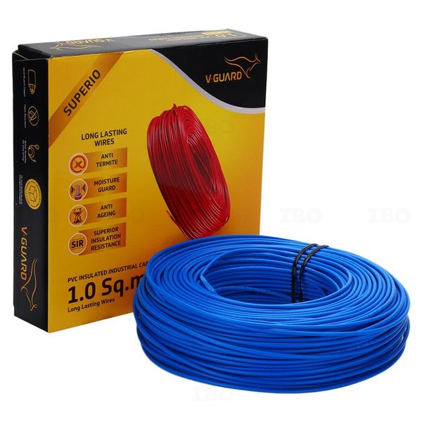 V-Guard Superio+ 1 sq mm Blue 90 m FR PVC Insulated Wire V-Guard Superio+ 1 sq mm Blue 90 m FR PVC Insulated Wire