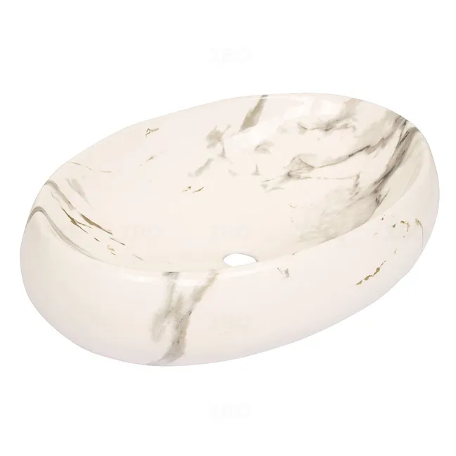 Brizzio 600 mm x 400 mm x 145 mm White Table Top Basin
