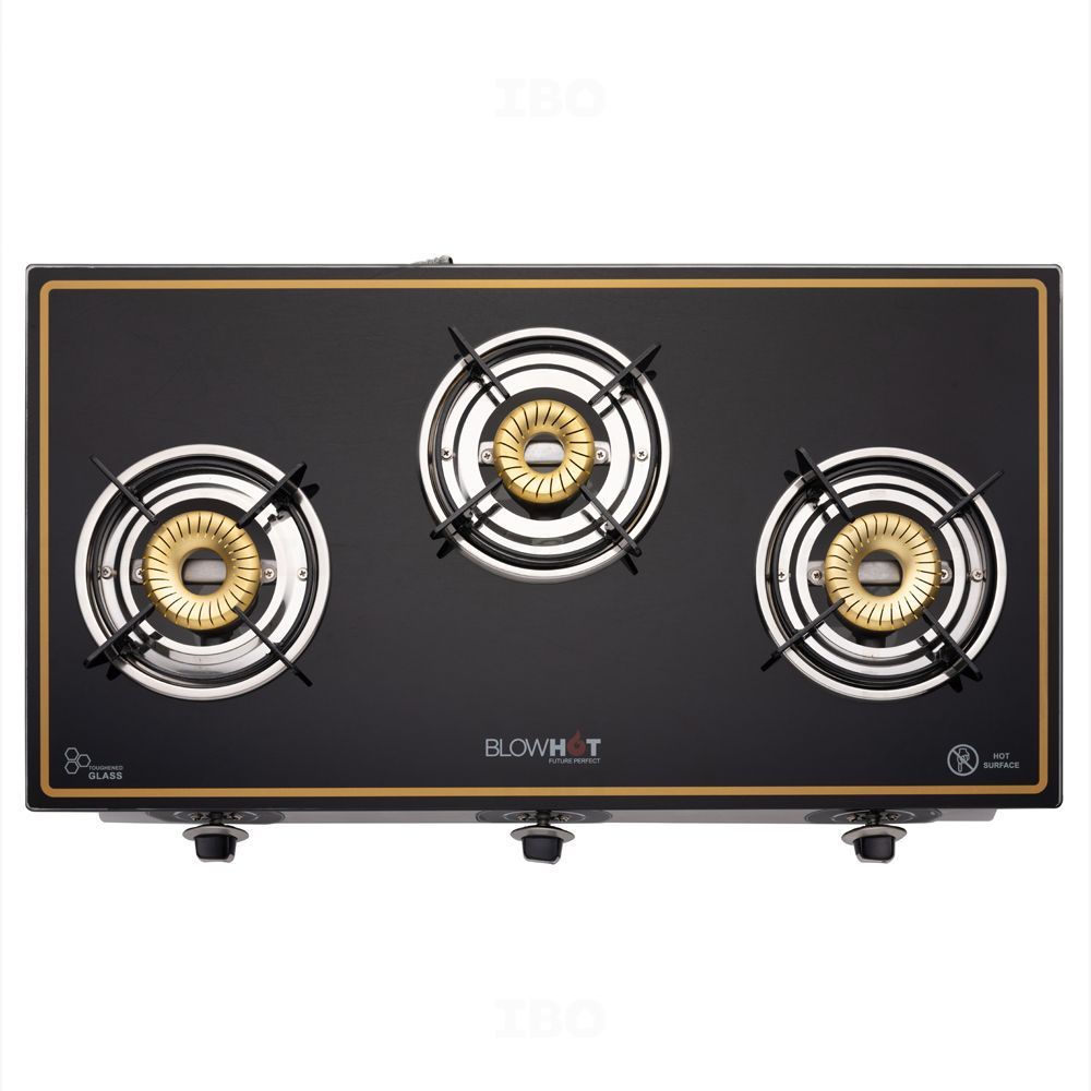 Three Burner Glass Top Stoves - Glass Cook Top Pearl Digital Gas Stove SU-3B-355  Manufacturer from New Delhi