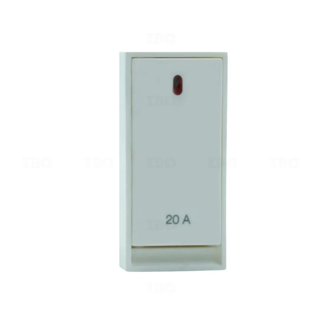 Goldmedal Air Absolute White 1 Way 20 A Modular Switch