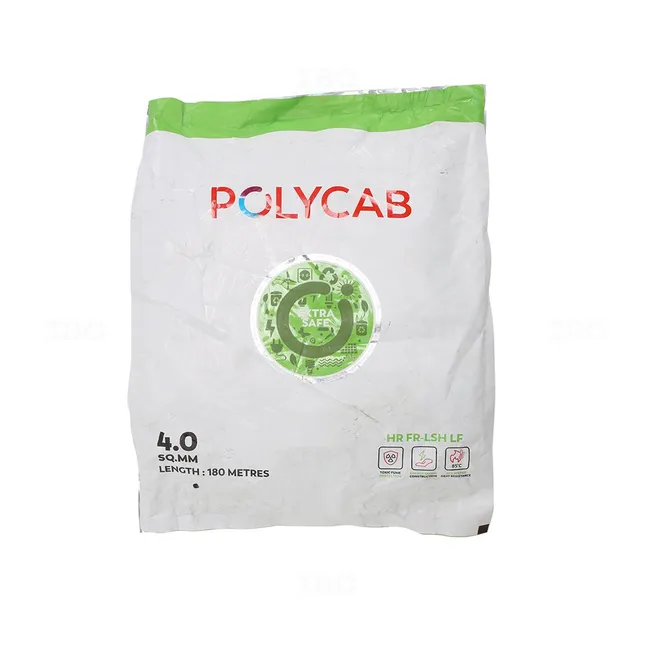 Polycab Green Wire 4 sq mm Black 180 m HR FR-LSH LF PVC Insulated Wire