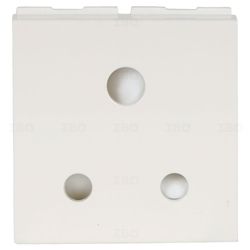 GM FourFive Glossy White 3 pin 6 A 2 Module Socket