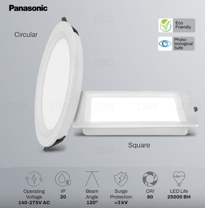 Panasonic 6W 3000K Square Concealed LED Panel Light