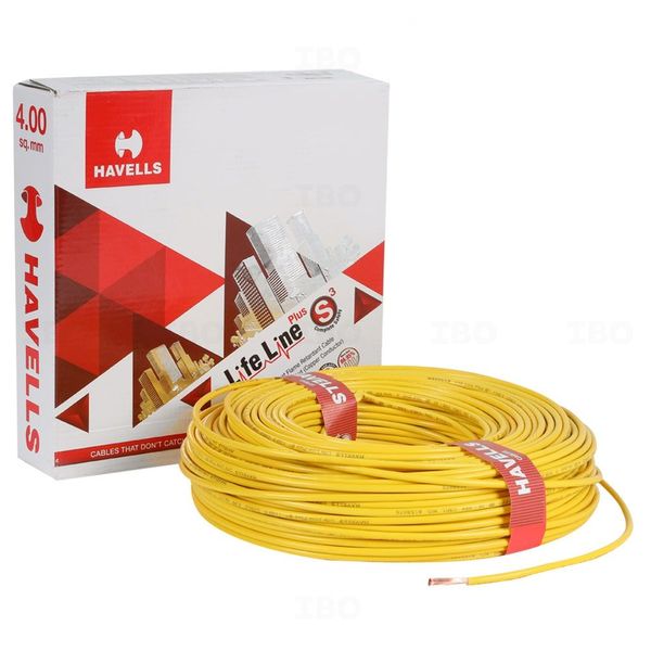 Havells Life Line 4 sq mm Yellow 90 m PVC Insulated Wire