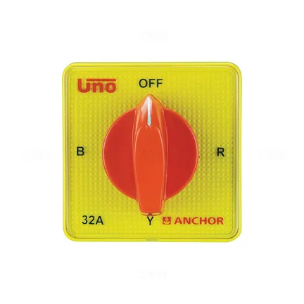 Anchor Uno Yellow & Red 1 Way 40 A Modular Switch Anchor Uno Yellow & Red 1 Way 40 A Modular Switch