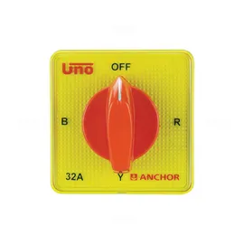 Anchor Uno Yellow & Red 1 Way 40 A Modular Switch