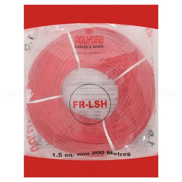 Polycab FRLS-H 1.5 sq mm Red 300 m PVC Insulated Wire Polycab FRLS-H 1.5 sq mm Red 300 m PVC Insulated Wire
