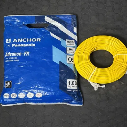Anchor Advance FR 1 sq mm Yellow 180 m FR PVC Insulated Wire Anchor Advance FR 1 sq mm Yellow 180 m FR PVC Insulated Wire