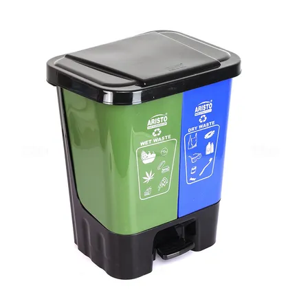 Aristo 2-in1 20L 20 L Multicolor Dustbin (w pedal)