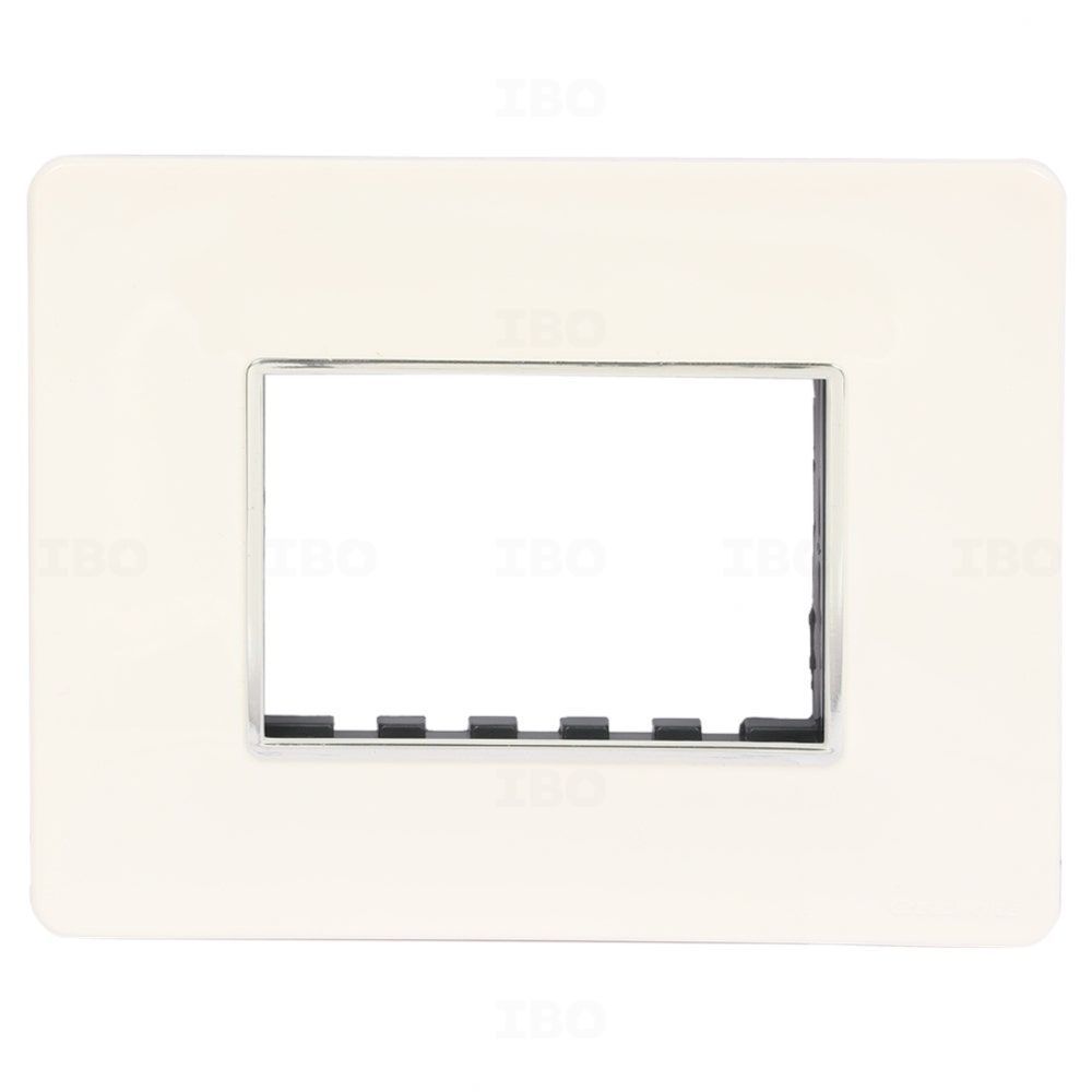 GreatWhite Trivo 3 Module Semi-Glossy White Chrome Switch Board Plate GreatWhite Trivo 3 Module Semi-Glossy White Chrome Switch Board Plate