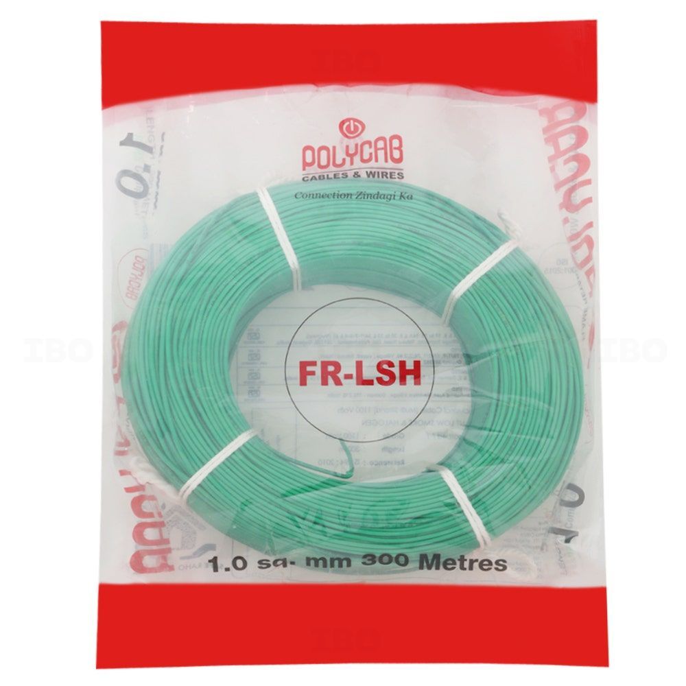 Polycab FRLS-H 1 sq mm Green 300 m PVC Insulated Wire