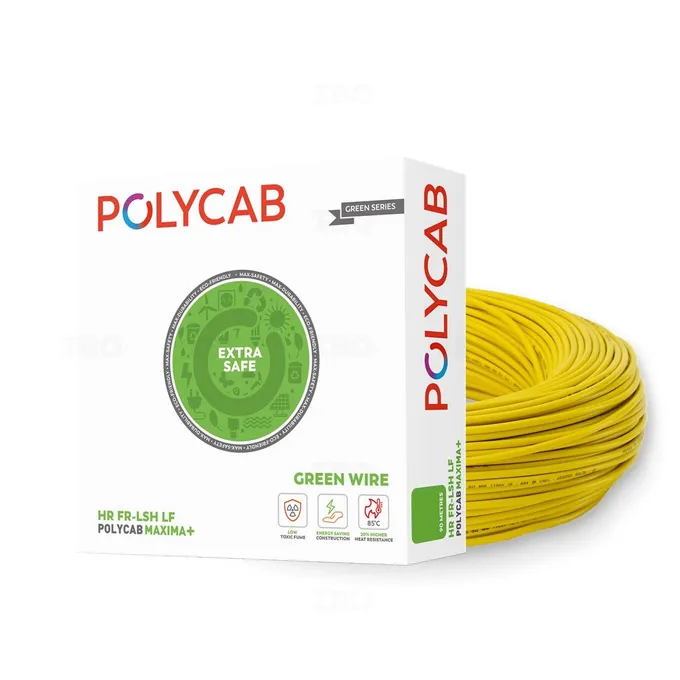 Polycab Maxima+ 1.5 sq mm Yellow 90 m FR PVC Insulated Wire
