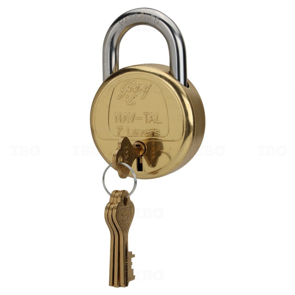 Godrej 7169 Nav-tal 7 levers 4 Keys Brass Padlock