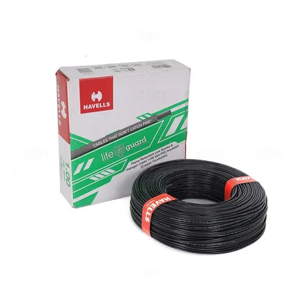 Havells Lifeguard 1 sq mm Black 180 m FR-LSH PVC Insulated Wire