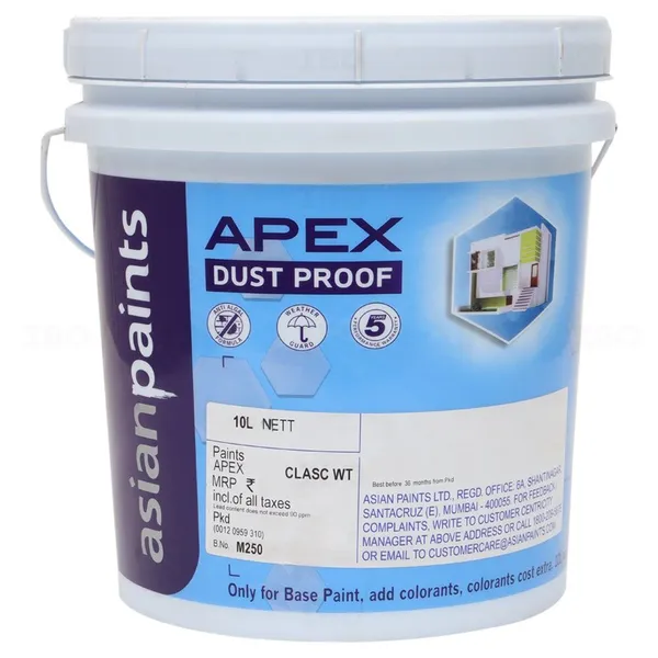 Asian Paints Apex 10 L White Exterior Emulsion - Color