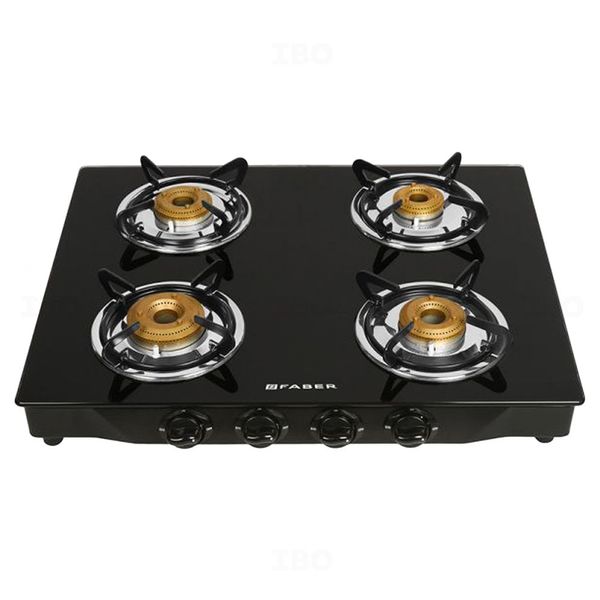 Faber Jumbo Stainless Steel & Toughened Glass Gas Stove with Automatic Ignition - Battery Operated
