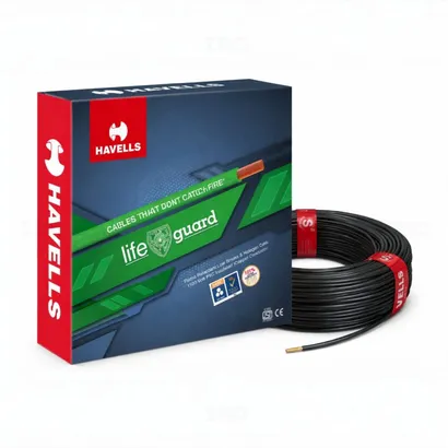 Havells Lifeguard 2.5 sq mm Black 90 m FR-LSH PVC Insulated Wire