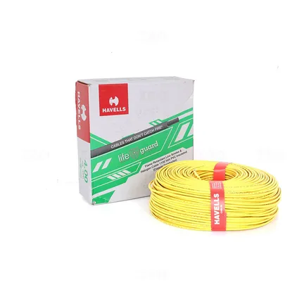 Havells Lifeguard 4 sq mm Yellow 180 m FR-LSH PVC Insulated Wire Havells Lifeguard 4 sq mm Yellow 180 m FR-LSH PVC Insulated Wire