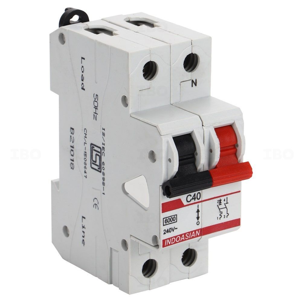 Indoasian Caretron Single Pole Neutral 40 A C Curve MCB