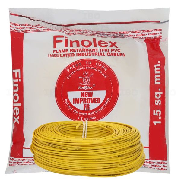 Finolex FR EW Project length 1.5 sq mm Yellow 180 m FR PVC Insulated Wire