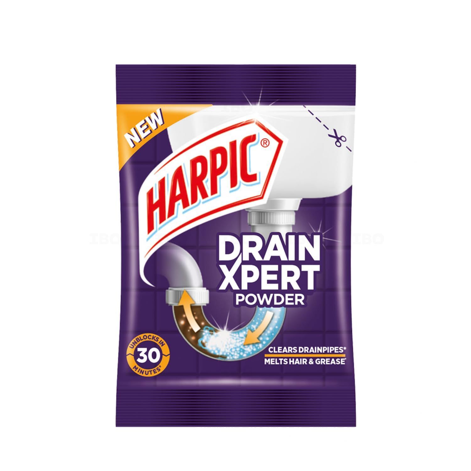 Harpic Drain Xpert Cleaning Powder 50gx8