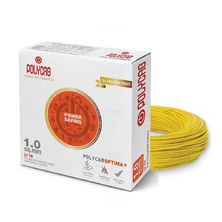 Polycab Optima+ 1.5 sq mm Yellow 90 m PVC Insulated Wire Polycab Optima+ 1.5 sq mm Yellow 90 m PVC Insulated Wire