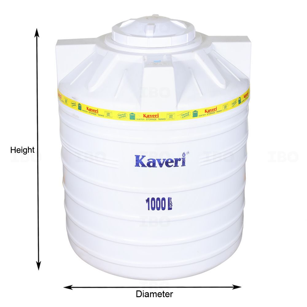 Buy Kaveri 3 Layer White 1000 L Overhead Tank on  & Store @ Best  Price. Genuine Products, Quick Delivery