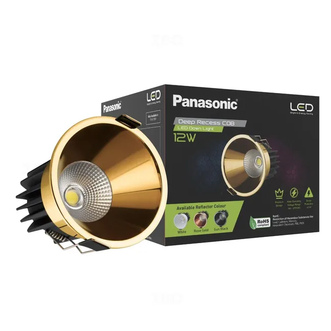Panasonic 12W 3000K Deep Recess Rose Gold LED COB Downlight
