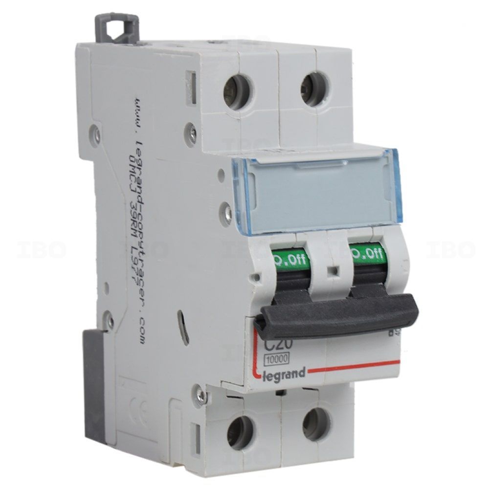 Legrand DX3 Double Pole 20 A C Curve MCB